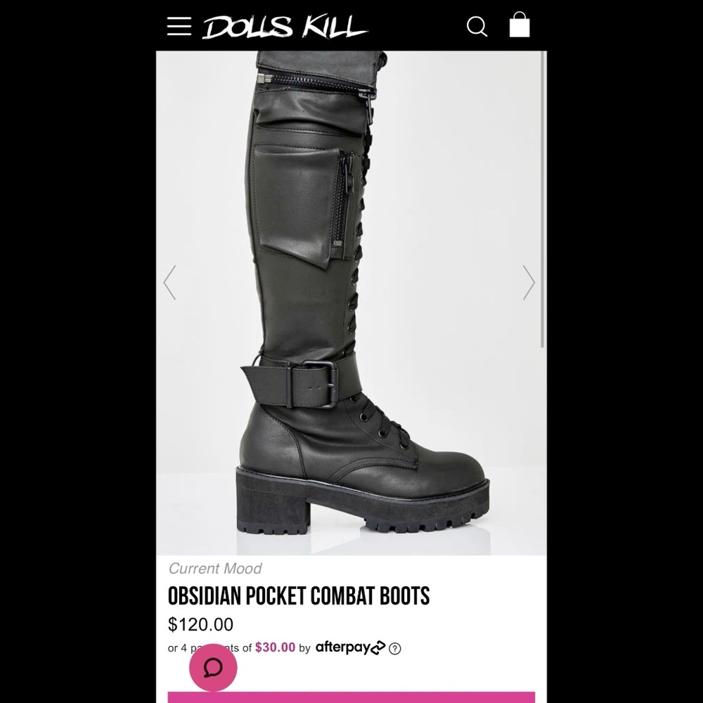 Black over the knee combat boots